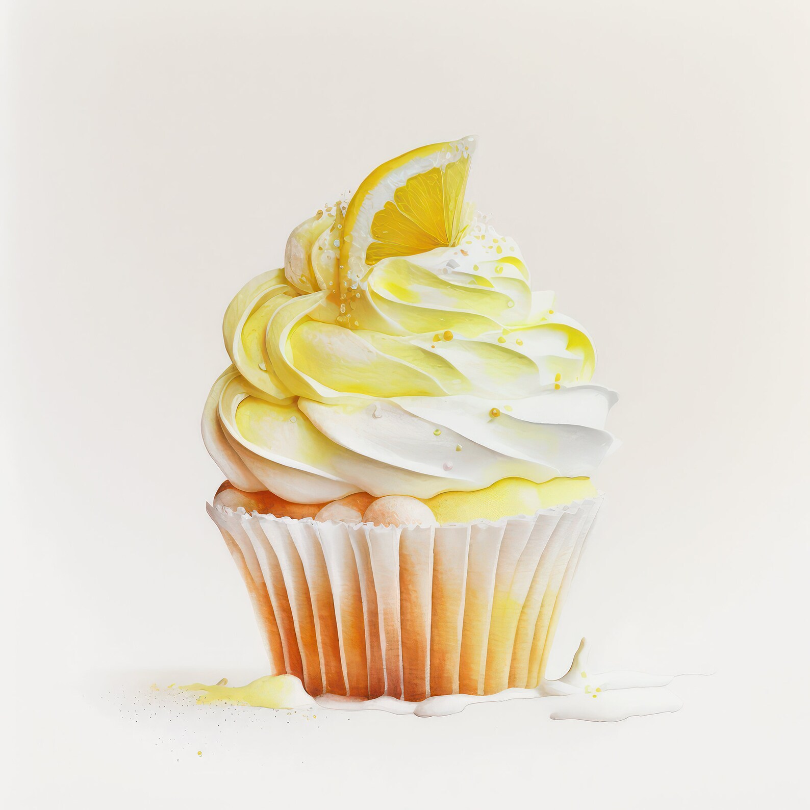 Cupcake Print Lemon Cupcake Printable Pastry Wall Art Patisserie Pastry ...