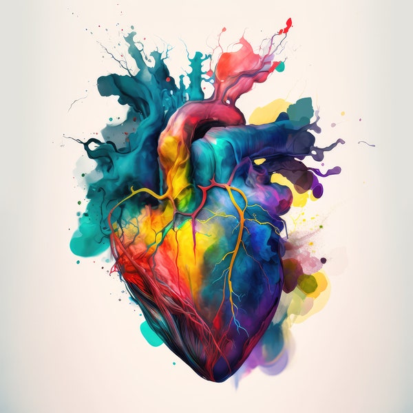 Anatomical Heart Print Anatomy Printable Anatomic Heart Download Medical Wall Art Organ Cardiology Decor Clinic Hospital Décor
