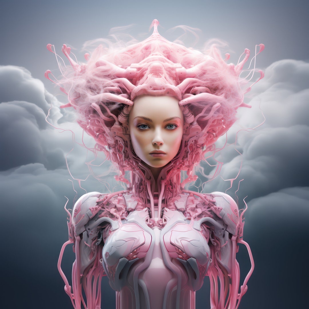 Pink Robot Girl Print Robot Woman Printable Female Android