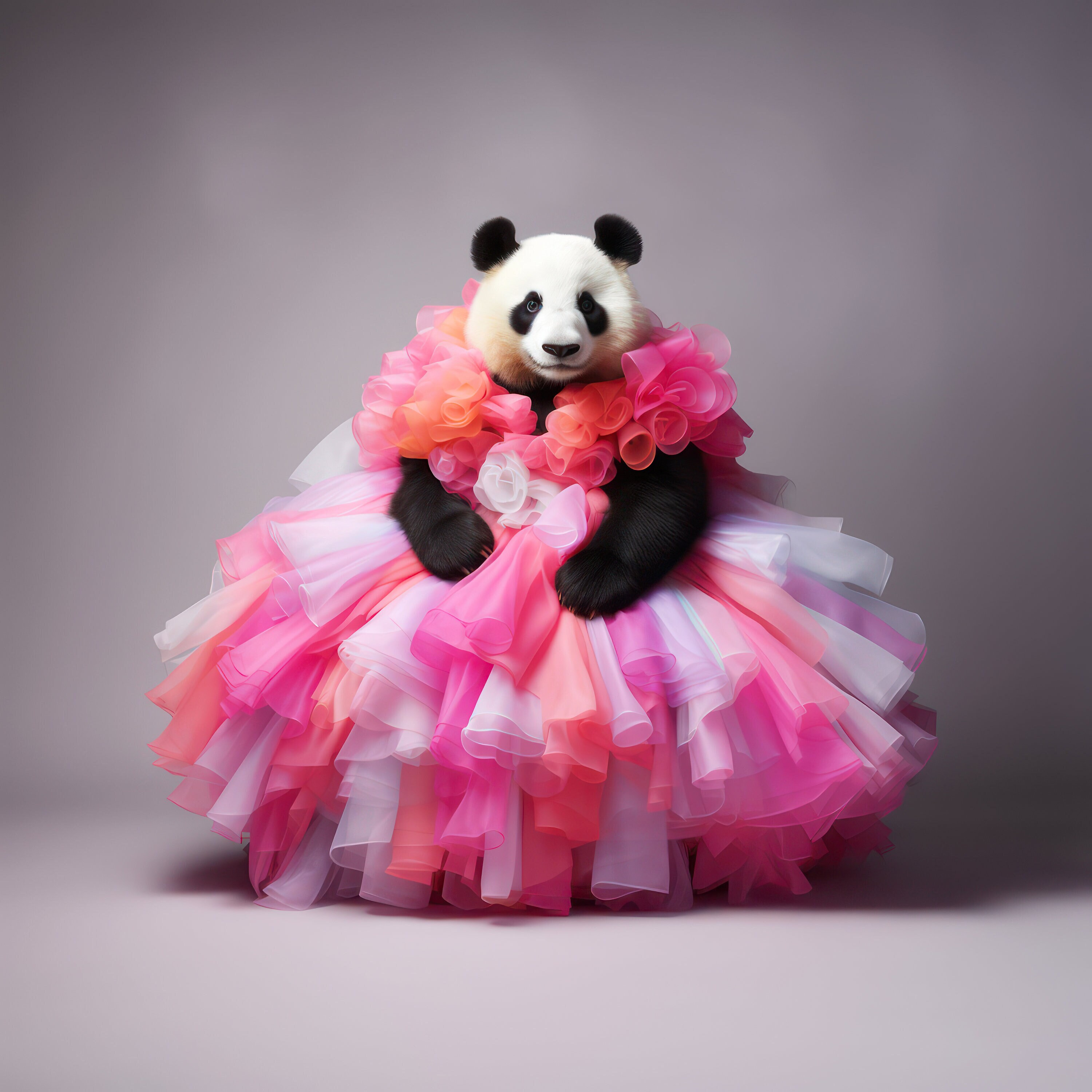 Panda Portrait Printable Colorful Panda Print Pastel Panda in - Etsy