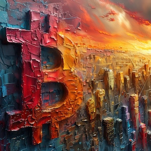 Bitcoin-poster Bitcoin-logo afdrukken Crypto-poster Bitcoin afdrukbare muurkunst Home decor Bitcoin-foto Digitaal geld AI-kunst Midjourney