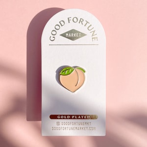 Peach Fruit Pin – Enamel Gold Plated