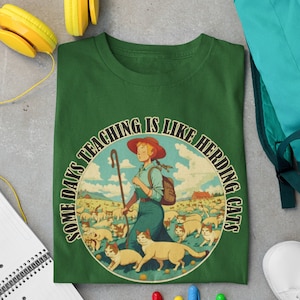 Some Days Teaching is Like Herding Cats Unisex Heavy Cotton Tee