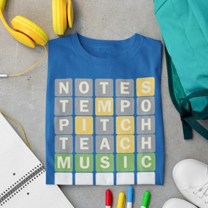 Notes, Tempo, Pitch, Teach, Music Short Sleeve Tee