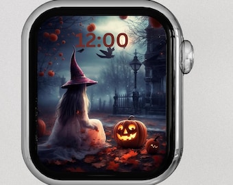 Spooky Witch Apple Watch Wallpaper | Halloween Smart Watch Background (Digital Download)