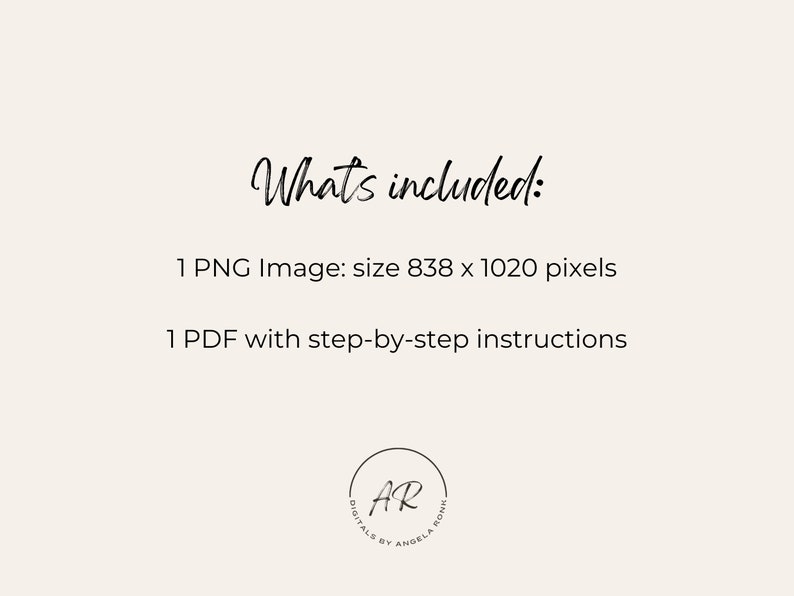 May include: What's included: 1 PNG image, size 838 x 1020 pixels, 1 PDF with step-by-step instructions. Digitally designed by Angela Bone.