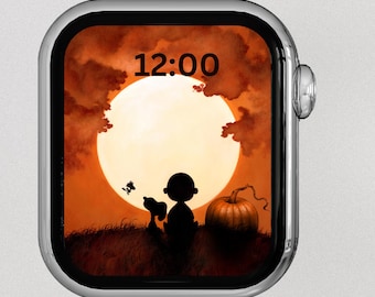 Peanuts Great Pumpkin Apple Watch Face | Fall Full Moon (Digital Download)