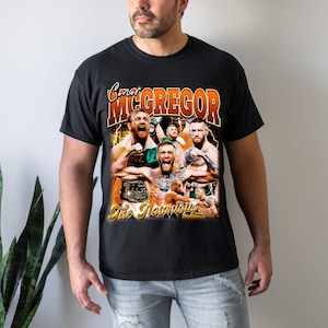 Conor McGregor T-Shirt Shirt Sweatshirt Vintage Graphic Tee Fighter Boxer American Jiu Jitsu 90s Fans Hoodie Retro Championship MMA UFC