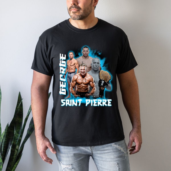 Georges Saint-Pierre T-Shirt Shirt Sweatshirt Vintage Graphic Tee Fighter Boxer American Jiu Jitsu 90s Fans Hoodie Retro Championship MMA