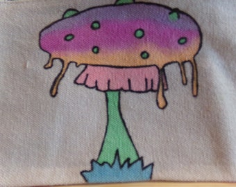Single Trippy Mushroom Zipper Bag