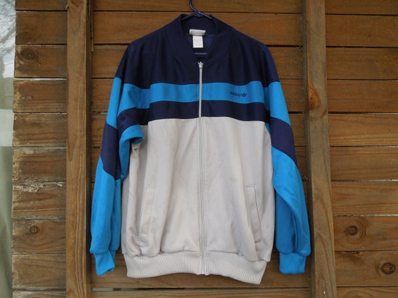 1980s Vintage Adidas Track Jacket, XL - image 1