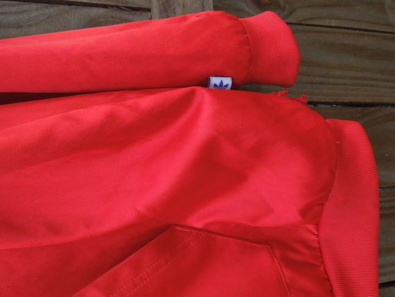 Satin, Cherry Red, 90s VNTG, Adidas Hoodie - image 5