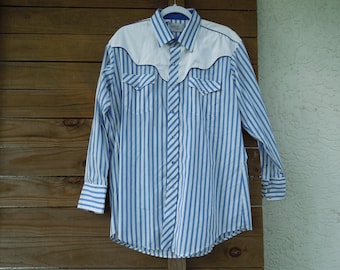 Kenny Rogers Pearl Snap Western Wear, size 17, 1980s vintage