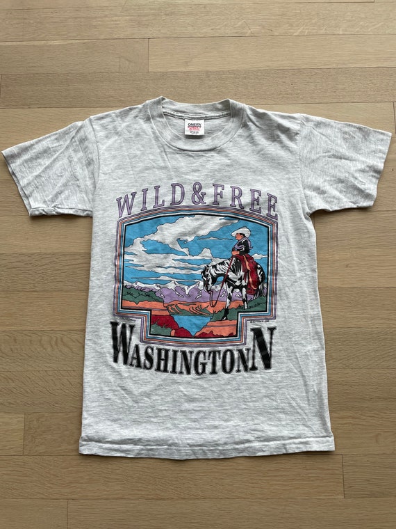 Washington "Wild & Free" T-shirt, 90s Vintage, Me… - image 1