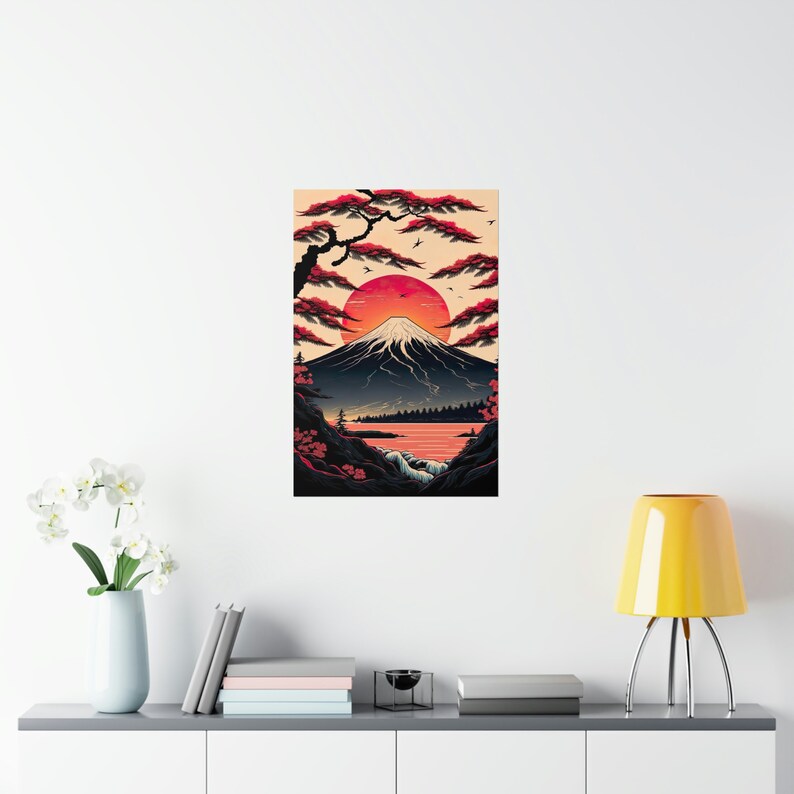 Ukiyoe Style Art Print Mount Fuji Sunrise Ukiyoe Art Etsy