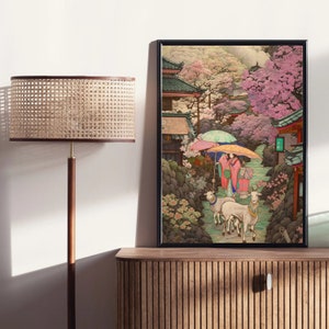 Peaceful Village by Hokusai, Ukiyo-e Style Art, Japanese Art Print, Traditional Japanese Art, Ukiyo-e Edo Period Wall Art