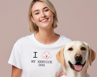 J'aime mon tee-shirt pour chien d'assistance | Sensibilisation unisexe aux maladies chroniques