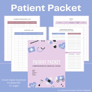 Chronic Illness Planner: Spoonie Patient Packet, Symptom Tracker (Digital Download)