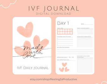 IVF Journal Printable | Fertility Planner & Journey Keepsake | Egg Retrieval Tracker | Infertility Gift