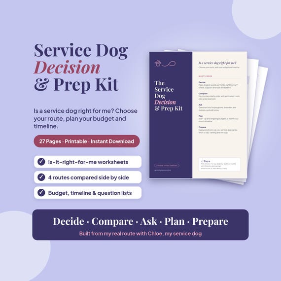 Service Dog Decision & Prep Kit