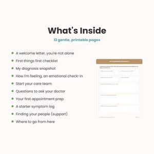 Net gediagnosticeerd | Printbaar zorgpakket voor chronische ziekten | Startpakket voor nieuwe diagnoses & planner voor emotionele ondersteuning afbeelding 3