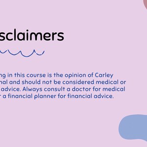 Disclaimers page for ebook: How to Navigate Chronic Illness Management from Diagnosis & Beyond