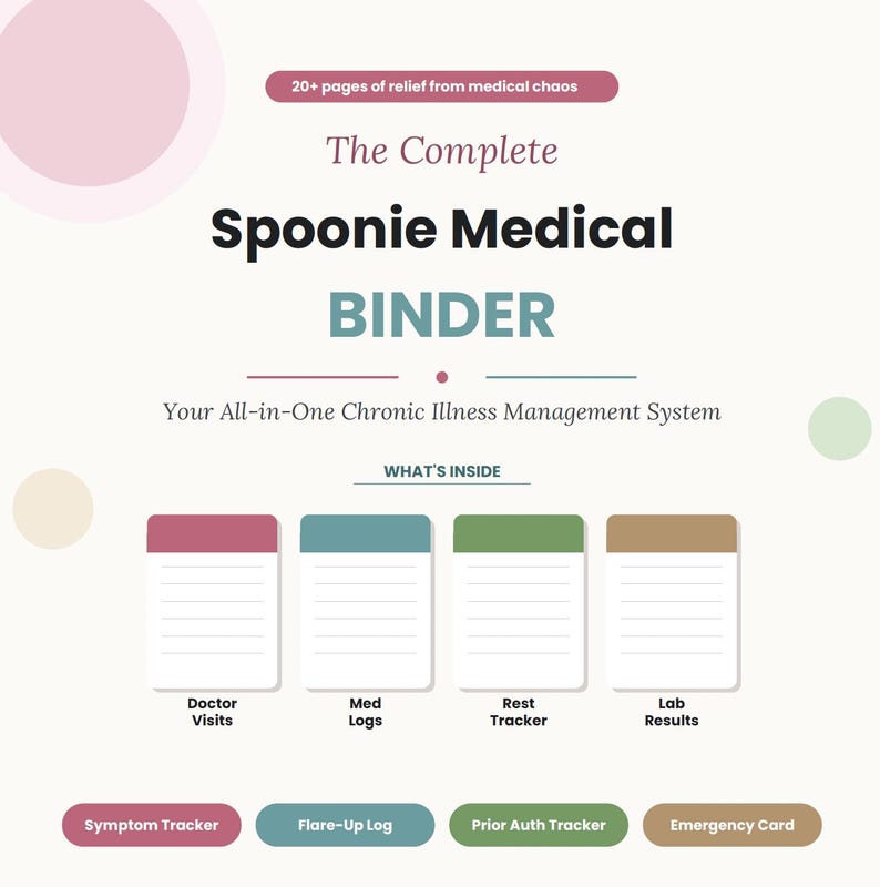 Don't Get Medically Gaslit Bundle: Chronic Illness Medical Binder + Self-Advocacy Kit & Symptom Tracker Printable image 15