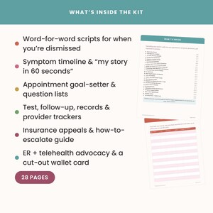 Don't Get Medically Gaslit: Chronic Illness Self-Advocacy Kit | Doctor Appointment Scripts & Symptom Tracker | Printable image 3