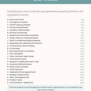 Don't Get Medically Gaslit: Chronic Illness Self-Advocacy Kit | Doctor Appointment Scripts & Symptom Tracker | Printable image 13