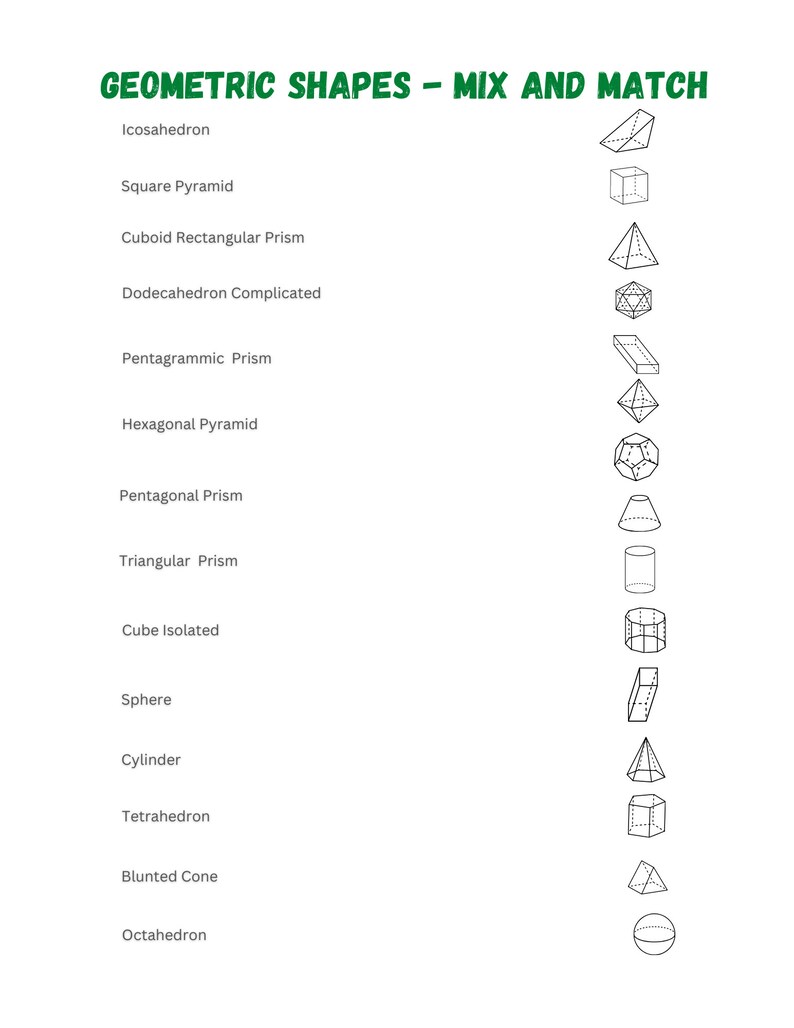 Printable 3D Geometric Shapes Bundle Download PDF PNG SVG Color ...