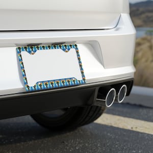 Vibrant Metal License Plate Frame, Car Accessory, Customizable Decor, Gift for Car Enthusiasts, Unique Vehicle Accessory, Fun Car Gift