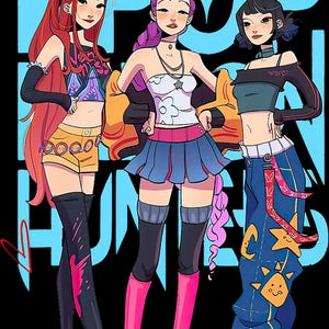 Kpop Dämonenjäger PNG Digital Download Anime inspirierte transparente Clipart für Sublimation, Aufkleber und T-Shirts