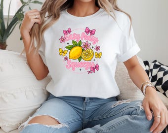 Preppy Lemon Summer PNG: Coquette Lemonade Graphic (Digital Download)