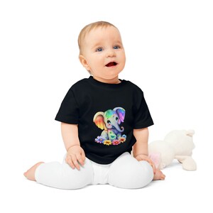 Personalized Baby T-Shirt - Cute Black Tee - Soft Organic Cotton Tee  - Baby Shower Gift Idea&quot;