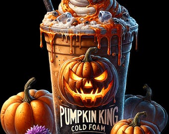 Pumpkin Spice Coffee PNG, Halloween Graphic, Fall Sublimation Design (Digital Download)