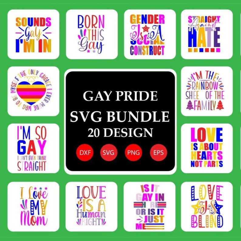 Gay Pride SVG Bundle Sublimation Clipart for LGBT Pride - Etsy