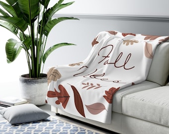Fall Leaves Sherpa Fleece Blanket: Cozy Autumn Couch Throw