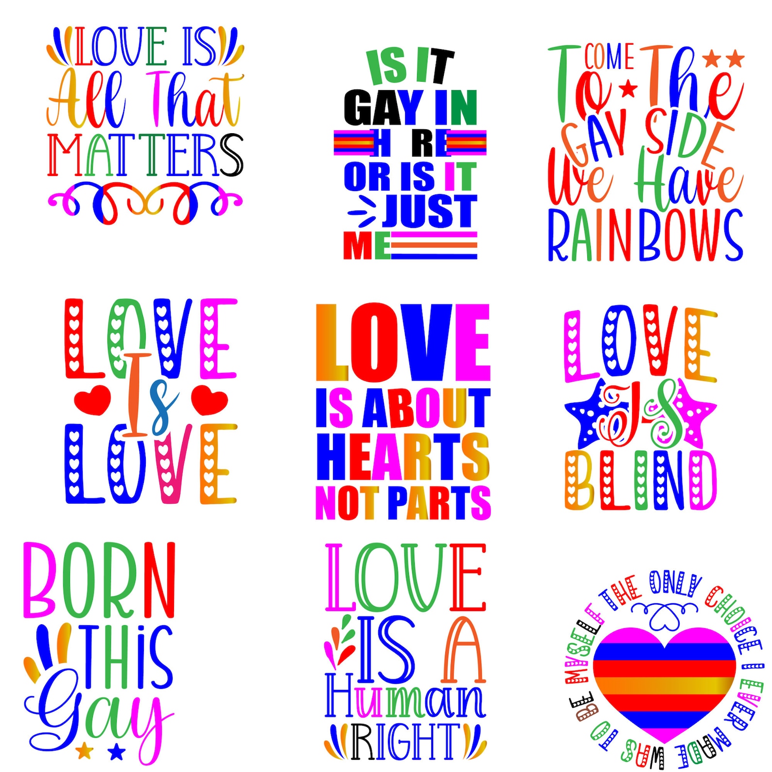 Gay Pride SVG Bundle Sublimation Clipart for LGBT Pride - Etsy