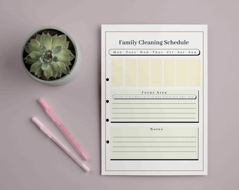 EDITABLE Cleaning Planner, Cleaning Checklist, Cleaning Schedule, Weekly House Chores, Adhd Clean Home, Monthly, Household Planner