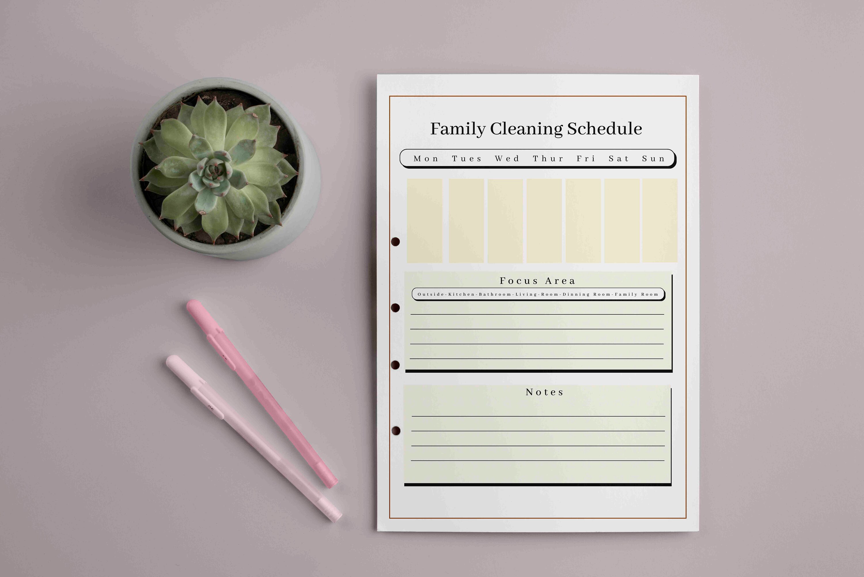 Editable Cleaning Planner, Printable Cleaning Schedule (Digital Download)