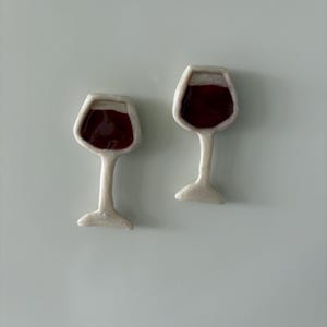 Handmade Wine Glass Magnet: Retro Bar Decor, Wine Lover Gift