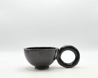 Handmade Ceramic Mug | Minimalist Coffee Cup | Modern Stoneware Mug | Unique Pottery Gift | Artisan Tea Cup | Neutral Home Decor