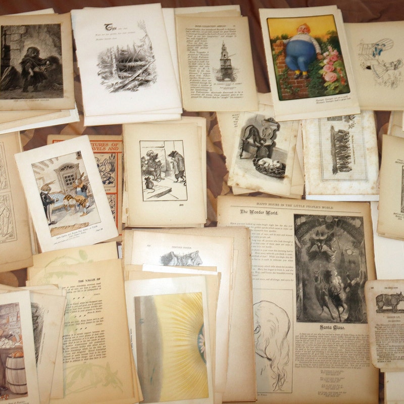Antique Book Pages Etsy