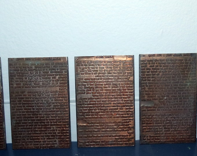5 Antique 1901 Decorative Metal Printing Plates From Book Aaron Crane