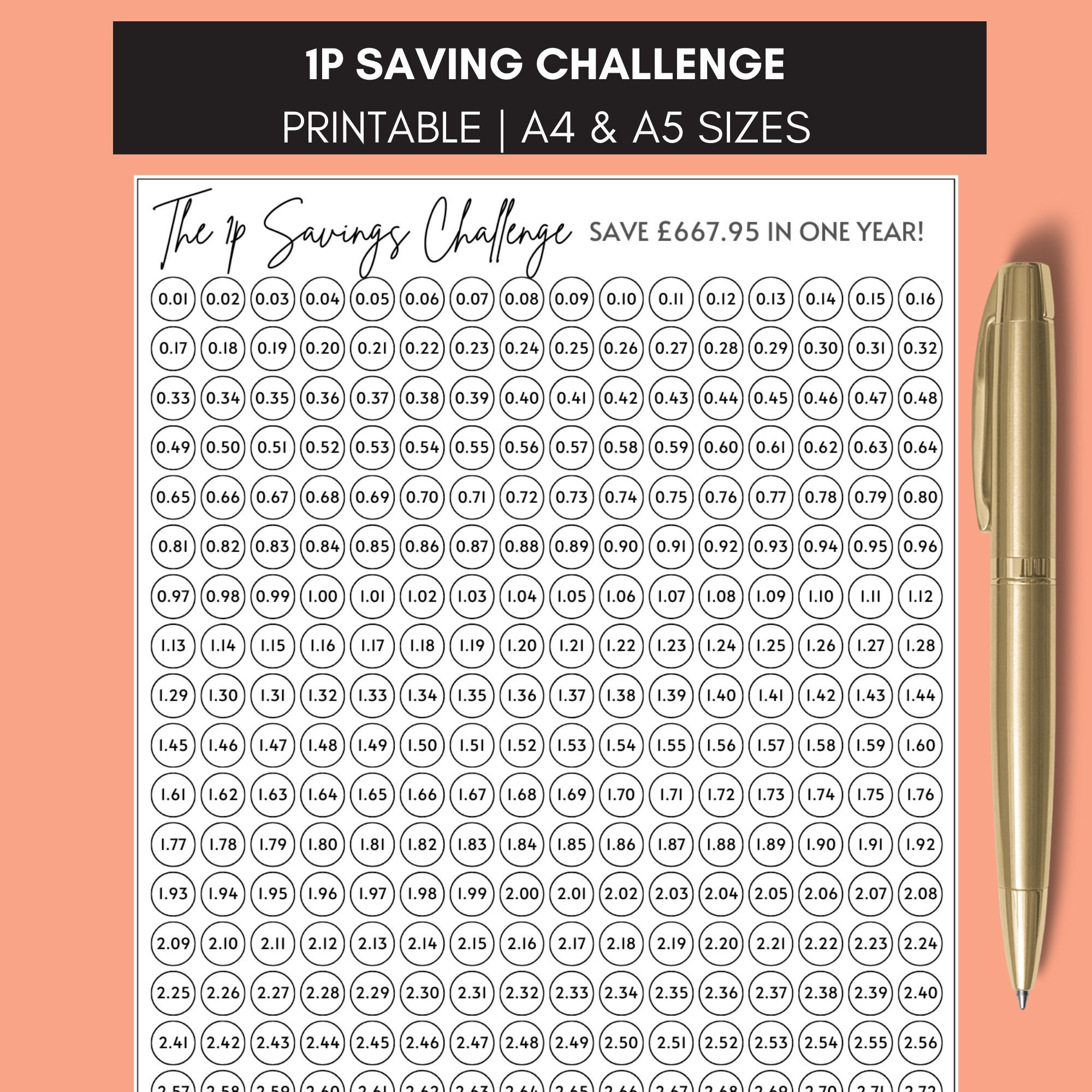 Penny Saving Challenge 1p Saving Tracker Coin Savings Etsy UK penny-saving-challenge-1p-saving-tracker-coin-savings-etsy-uk
