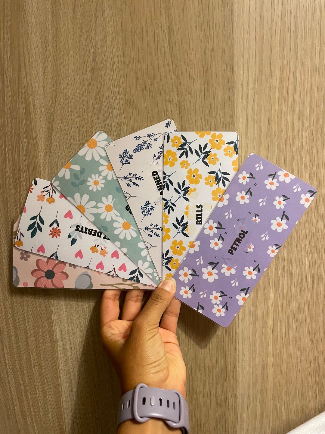 Floral Personalisable Display Insert, A6 Cash Stuffing Binder Envelope ...