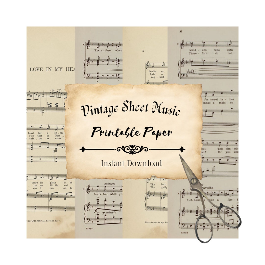 Vintage Printable Sheet Music Pages Real Music From 1898 - 1912 Junk ...
