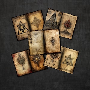 Vintage Grimoire Spell Book Junk Journal Pages Book of Shadows Pages 10 Half Pages 5 - 11 x 8.5 in Grimoire Pages Instant Download Witch