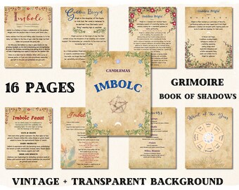 Imbolc Pages Book of Shadows Pages Grimoire Printable Pages 8.5 x 11 inches Vintage Look Ink Saver 16 Pages Sabbat Instant Digital Download