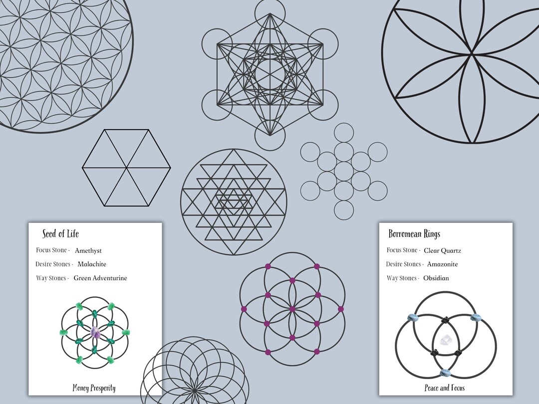 Crystal Grid Printable Pages Magick Book of Shadows Pages Sacred ...